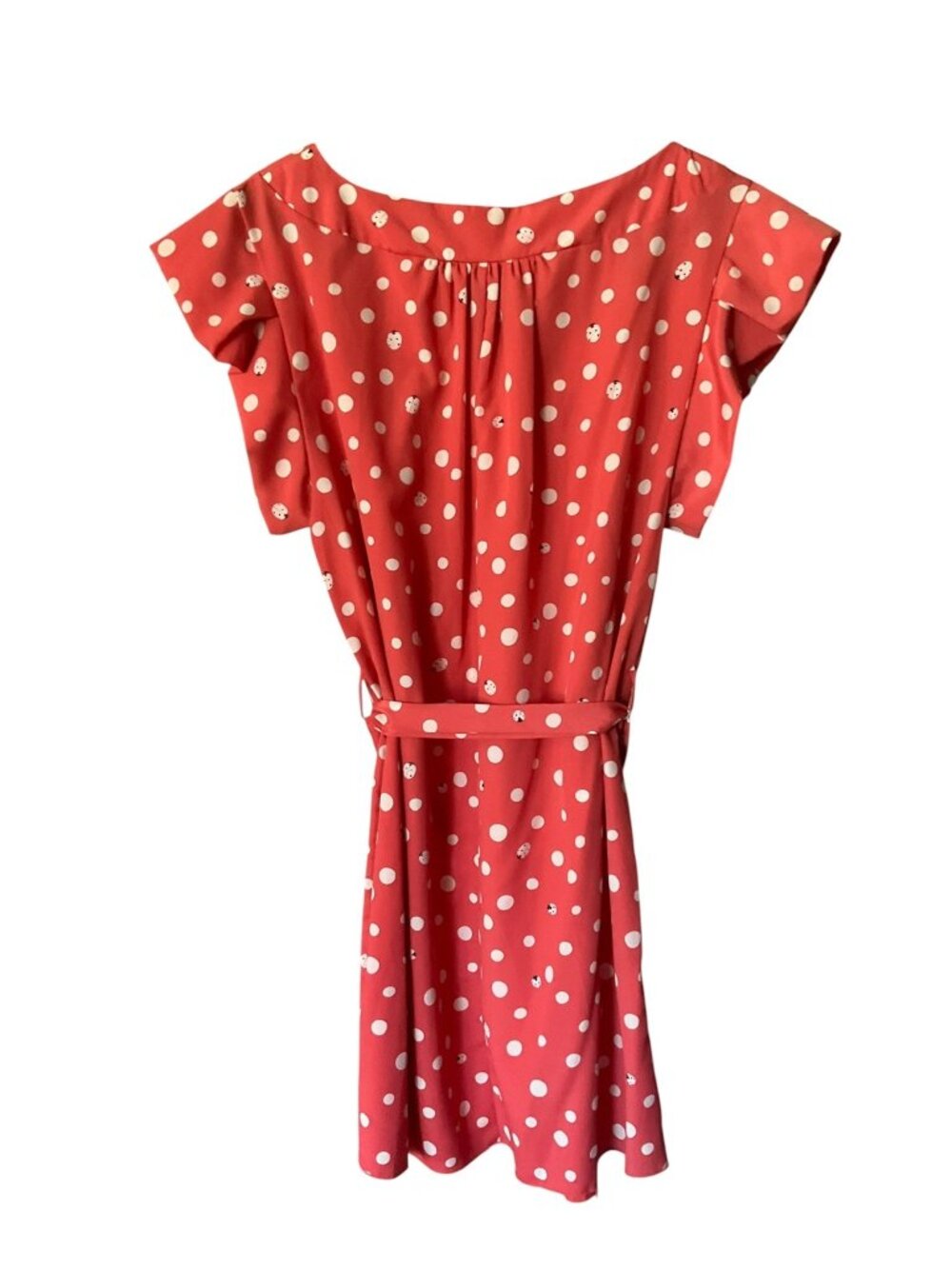 Wish Short Polka Dot Dress With A Tie Waist - Picture 3 of 7